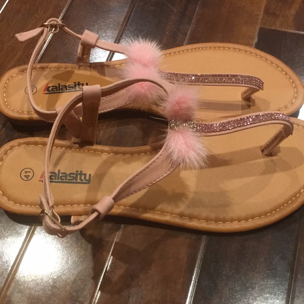 pink jeweled sandals